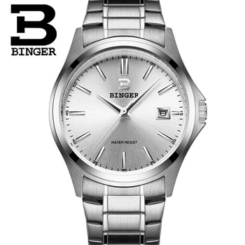 New Binger Fashion GENEVA Brand Watches Men Stainless Steel Quartz Watch Luxury Wristwatch Men's Watch relogio masculino