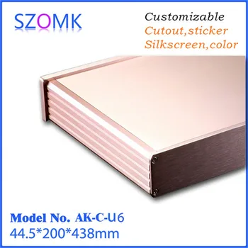 Szomk aluminum wall mount enclosure power distribution box (1 pcs) 44.5*200*438mm electronic equipment enclosure