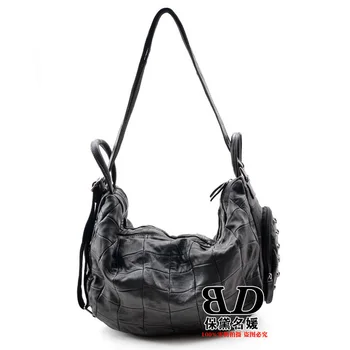 Multifunctional Genuine Leather Backpack For Women Skull Bag Sheepskin Lady Shoulder Bags