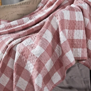 2016 summer simple fashion washing cotton yarn dyed plaid style throw/blanket/bedspreads for rest/bedding/picnic/travell/coffee
