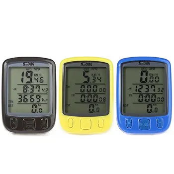 SunDing SD - 563A Multifunction Bicycle Computer Waterproof Cycling Odometer Bike Computer Speedometer with LCD Green Backlight