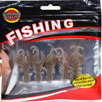 Hot Sell 5pcs / lot Plastice Soft Fishing Lure 50mm 2.2g floating Salt Smell Attractive Fish Crab Fishing Bait Soft Bait FA-343