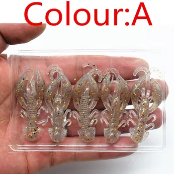 Hot Sell 5pcs / lot Plastice Soft Fishing Lure 50mm 2.2g floating Salt Smell Attractive Fish Crab Fishing Bait Soft Bait FA-343