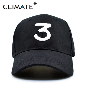 CLIMATE New Popular Chance The Rapper 3 Hat Cap Black 3D Embroidery Baseball Cap Hip Hop Streetwear Strapback Snapback Sun Hat