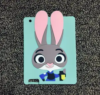 For ipad mini 4 funda cute 3D Cartoon Rabbit Bunny Zebra Dog Design Silicon Skin Shell for ipad mini 4 Cover Case tablet coque