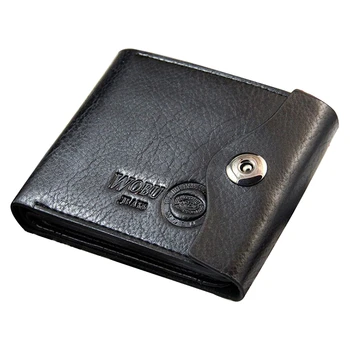 SCYL WOBU Mens Leather Wallet with Credit Card Holder,Purse (Black)