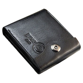 SCYL WOBU Mens Leather Wallet with Credit Card Holder,Purse (Black)