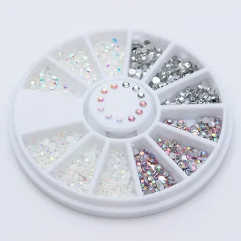 1 Box Colorful Resin Jelly 3D Flatback Rhinestones DIY Nail Decoration in Wheel Manicure Nail Art Decoration