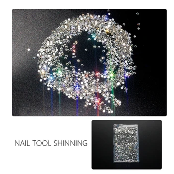 DS3-white1440pcs Flat Back Non Hotfix Shiny Strass Clear Color Crystal Rhinestones For Nail Art Decorations ss3-ss16 1.3/1.4-4mm