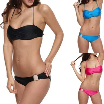 Push Up Bikinis With PAD Hot Swimsuits Sexy Ladies Padded Bra Low Rise Swimwear Women Beachwear 7 Colors OL065