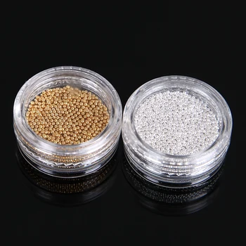10g/box Mini Gold Silver Metal 3d Caviar Beads Nail Art Pearl Rhinestones Decorations DIY Nail Accessories Manicure Tools