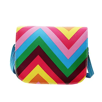 2016 Brand designer handbag female PU leather out bags handbags rainbow color gradient tassel bag ladies portable shoulder bag