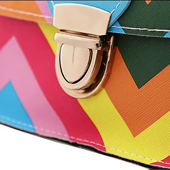 2016 Brand designer handbag female PU leather out bags handbags rainbow color gradient tassel bag ladies portable shoulder bag