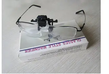 2X Glasses Style Magnifying Glass Place Clip&flip Onto Nose-pieces of your Glasses Magnifier for Coins Stamps