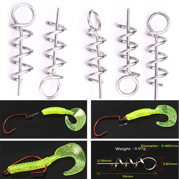Vissen Soft Bait Spring Lock Pin Crank Hook Pruzhiki for silicone Spring Lock Pin Crank Hook Connect Fixed Latch Fishing Tackles