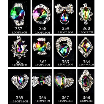 5pcs/pack New AB Rhinestone Alloy Nail Art Decorations Glitter Charm 3D Nail Jewelry DIY Manicure Supplies