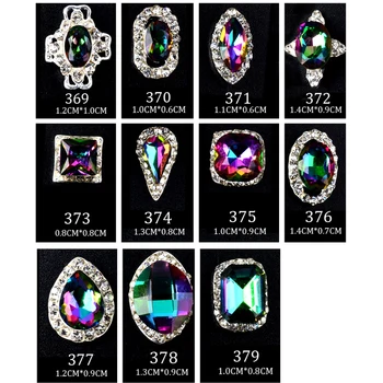 5pcs/pack New AB Rhinestone Alloy Nail Art Decorations Glitter Charm 3D Nail Jewelry DIY Manicure Supplies