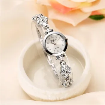 Feitong Elegant Dress Watches Women Luxury Stainless Steel Bracelet Rhinestone Quartz Wristwatch relogio feminino hombre Clock