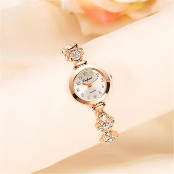 Feitong Elegant Dress Watches Women Luxury Stainless Steel Bracelet Rhinestone Quartz Wristwatch relogio feminino hombre Clock
