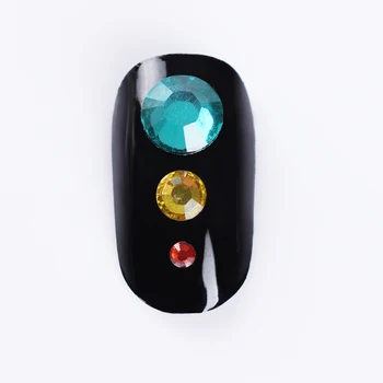 1 Bag 2000Pcs Rhinestone Colorful Crystal Mixed Size Manicure Nail Art Decoration
