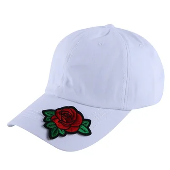 New trendy luxury women girl beauty baseball cap rose floral design hip hop snapback hats white red spring summer autumn hat