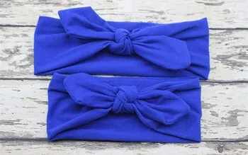 Mother Baby Girls Rabbit Bow Hair Accessories Headband Cheer Bows Parent-child Stretch Cotton Hair Heads Band