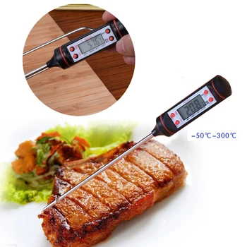 BBQ Kitchen Mini Digital Cooking Thermometer Sensor LCD Display Digital Probe Cooking Thermometer Food Temperature Sensor