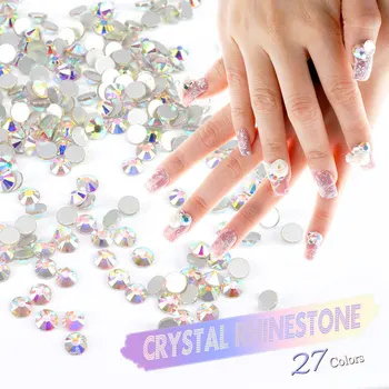 928 2017 Hot Fashion Hight Quality CANNI 1440 PCS AB Color Crystal Flatback Rhinestone Glass Rhinestones Diamond Decoretion