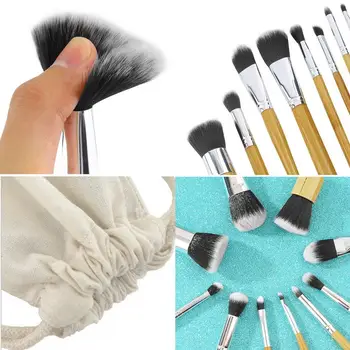 10 PCS Pro Cosmetic Brush set Bamboo Handle Synthetic Makeup Brushes Kit make up brush set tools pincel maquiagem