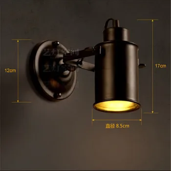 Flexible Vintage Black Iron Led 5W Wall Lamp for Living room Bedroom Aisle Gallery Adjustable Down light 2044