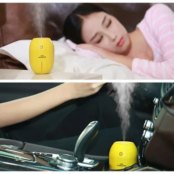 Hot Mini 180ML Lemon Ultrasonic Humidifier USB Portable Air Humidifiers With led Light Office Home Car Air Purifier Mist Maker