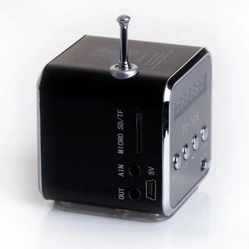 MAHA TD-V26 Portable Mini Speaker with Digital and Micro SD / TF / USB / FM - Black/Green/Argent/Pink