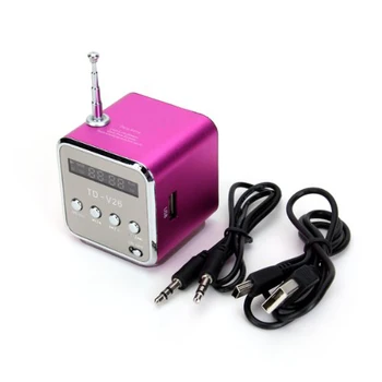 MAHA TD-V26 Portable Mini Speaker with Digital and Micro SD / TF / USB / FM - Black/Green/Argent/Pink