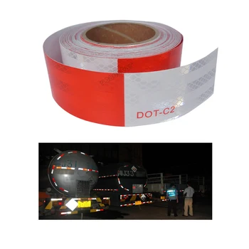 5cmX10mDOT-C2 Conspicuity Safety DOT Reflective Tape Red White For Trailer Vehicle Truck, Trailer Reflector, Reflector Tape Roll