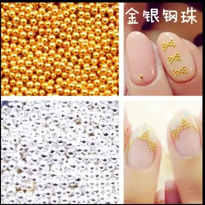 1000/100pcs small nail ball metal 1mm nail dot highlight super beautiful gold silver not fade nail art tool
