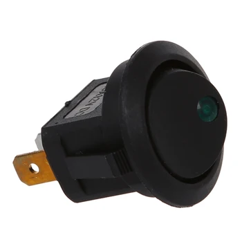 20 Mini Round Green LED Rocker Indicator Switch 3 Pin On-Off 12V DC