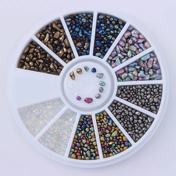 Chameleon Mixed Color Small Irregular Beads Rhinestone 3D Nail Art Decoration in Wheel Manicure DIY Nail Decoration Accessories