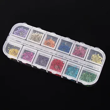 4pcs 12 Colors Real 3D Dried Dry Flower Nail Art Decor UV Gel Acrylic Tips Manicure DIY Decorations