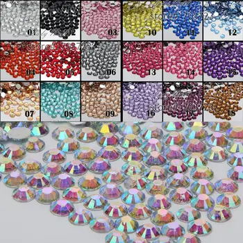 1000pcs 2mm FlatBack 14 Facet Rhinestones DIY Nail Art Mobile Phone SS6 Loose Beads Stones Crystal AB 18 Colors for Slection