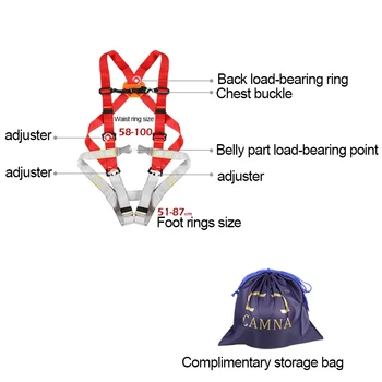 Professional Rock Climbing High Altitude Safety Harness Seat Belt with Carrying Bag Outdoor Tools Supplies