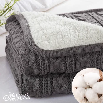 Cotton super soft yarn knitted blanket anti-pilling spring autumn winter for home sofa