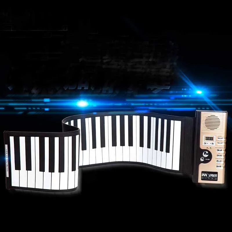 Kingtoy New Instrumentos Musical toys 61 key Professional Roll Up Piano