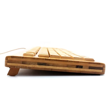 Techase Standard Keyboard Gaming KU308 Bamboo Mechanical Keyboard Multifunctional Wood Toetsenbord Mekanik Klavye Teclado Gamer