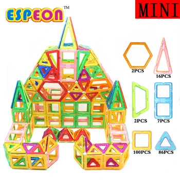 Espeon 213 PCs Castle Mini Size Enlighten Magnetic Building Blocks Educational Construction Bricks Toys for Children
