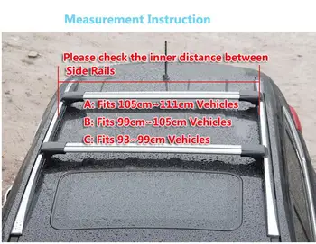 Partol 1x Car Roof Rack Cross Bar Top Box Luggage Boat Carrier Anti-theft Lock Adjustable For 93~99 99-105 105-111cm vehicles
