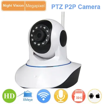 1.0MP 720P HD Night Vision Wireless WiFi Pan Tilt P2P IP Camera IR-CUT Network P/T SD Card Indoor Baby Monitor Webcam IPC Camera