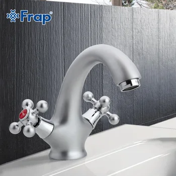 Frap Matte surface Basin faucet Dual Handle Vessel Sink Mixer Tap Hot and cold separation switch F1019-1