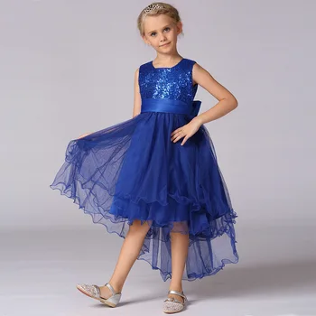 Luxury Elegant Flowers Girls Mermaid Dresses for Wedding Party Sequined Princess Evening Dress Girl Clothing Kids Clothes 2017