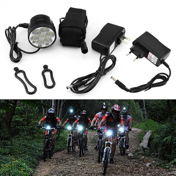 TSLEEN 7*XM-L T6 LED Bicycle Light Outdoor Cycling Racing Rechargeable Head Torch