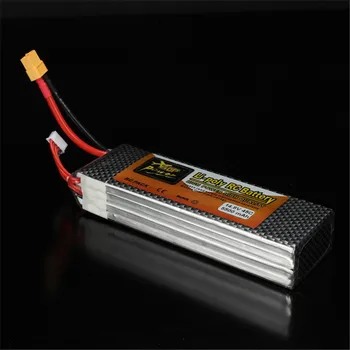 Rechargeable Lipo Battery ZOP Power 14.8V 5500mAh 4S 45C Lipo Battery XT60 Plug With One Remote Battery Monitor